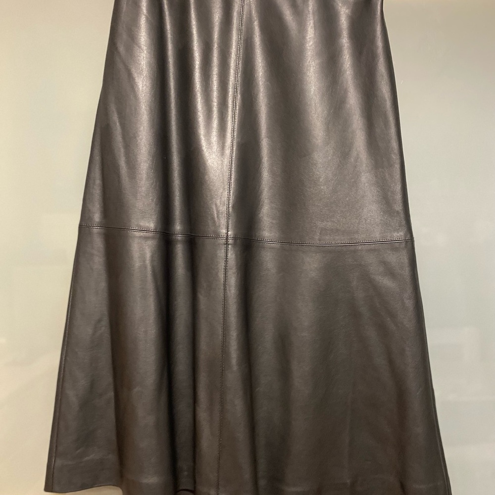 Chic Black A-Line Leather Skirt